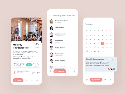 Event Calendar for Chili Labs App calendar clean clear dailyui date design event event app list mobile poll product design rertospective schedule slot survey tabbar time todo ux