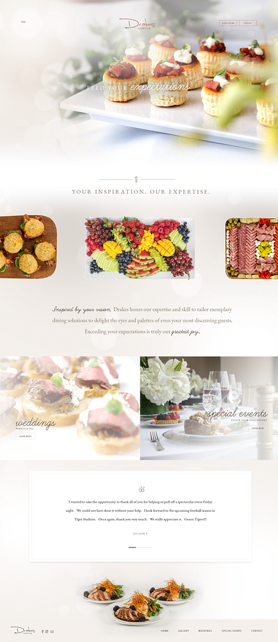 Drakes Catering Website Design website