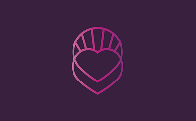 Midwifery Logo design gradient heart logo overlap pink purple