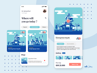 City tour of Tuban App #2 adobe adobe experience design adobe xd adobexd app best branding design experience flat icon illustration playoffs tuban ui ux warmup web website winner