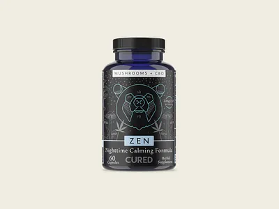Cured Zen adaptogens branding cbd color color study design digital drawing geometric illustration inspiration organic packaging supplements