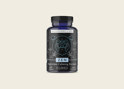 Cured Zen adaptogens branding cbd color color study design digital drawing geometric illustration inspiration organic packaging supplements