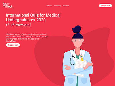 IQMU design doctor illustration international landing landingpage medical medicine quiz red test ui