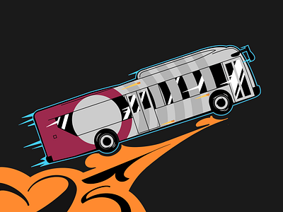 Drive Into the Future back to the future bus future illustration illustration art illustration design procreate