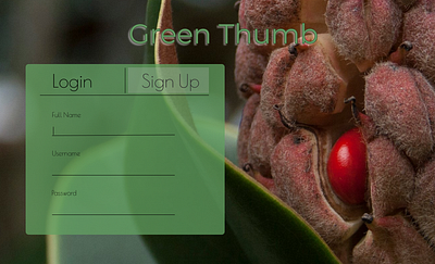 Green Thumb Sign Up Page - Daily UI Challenge. design photography web