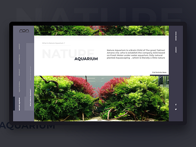 Nature Aquarium Web page adobe xd aquarium aquatic article digital product design fish fish logo fish store flat landing page minimal monocolor nature planted aquarium plants ui ux web design