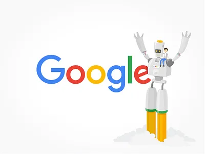 Launch 2d ai blast character colorful digital fictional flat google illustration launch robot robotics technology vector