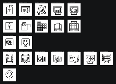 CRM options icons set (round 1)