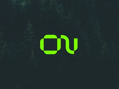 ON Logo adventure dark green logo design logotype tech tree