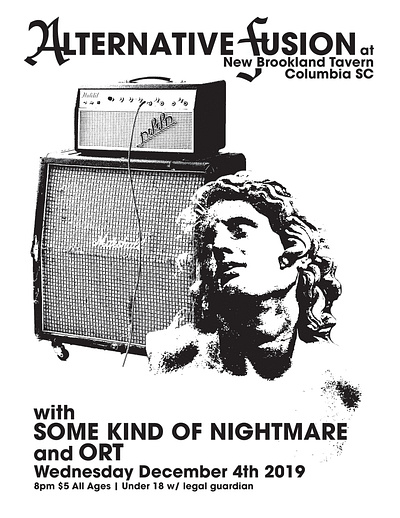 Alternative Fusion alternative amp amplifier black and white bust classical concert flyer gig poster marshall music photoshop rock and roll south carolina statue