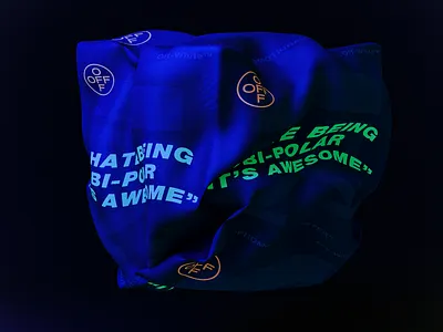 Off White 3d abstract blue c4d cinema4d