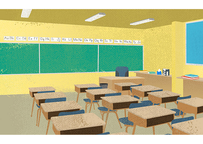 Classroom classroom desk illustration vector vintage