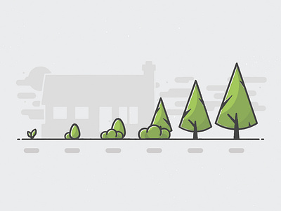 Landscaping Tree & Plant Sizing illustration landscaping service tree