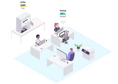 Office IoT illustration iot isometric office vector