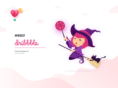 Hello Dribbble ! clean design flat hello hello dribble illustration illustration art illustrator lettering minimal typography ui ux web website