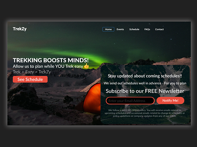 Trekzy - Concept of Trekking Made Eazy adventure adventure time destinations homepage homepage design planning teamwork travel trekking webdesign