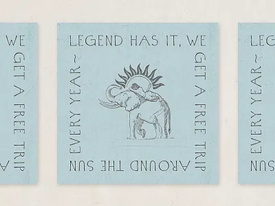 Inktober Day 15: Legend artist design drawing elephant illustration ink legend simple sun sunny typography