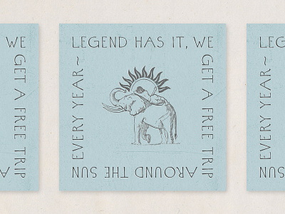 Inktober Day 15: Legend artist design drawing elephant illustration ink legend simple sun sunny typography