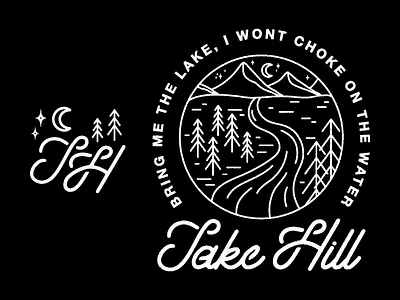 Jake Hill apparel apparel design band merch black and white clothing design illustration longsleeve merch monogram nature organic shirt texture trees vector
