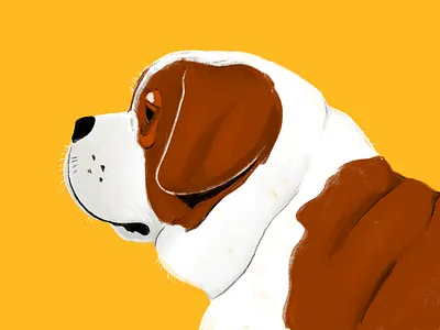 Bernie blend dog illustration organic procreate simple