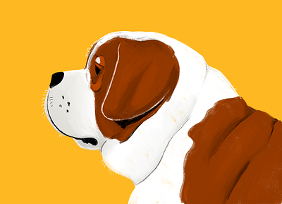 Bernie blend dog illustration organic procreate simple