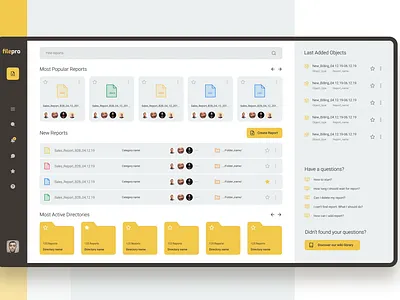 Filepro Dashboard admin panel concept dashboad design desktop desktop app file management file manager interface light management app report design responsive ui user interface design ux web platform