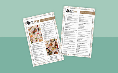 Artea Menu branding design illustration menu menu design restaurant restaurant branding restaurant menu