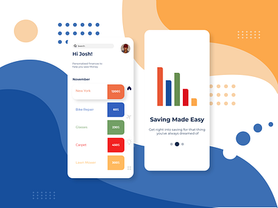 Savings App Concept app design flat flat design illustration minimal typography ui uidesign uidesigner ux