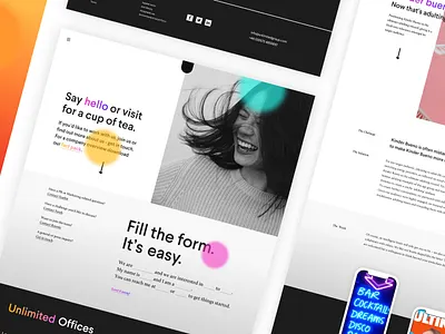 Unlimited Experimental Design black white branding color design experimental rainbow simple design typography ui uidesign web webgl
