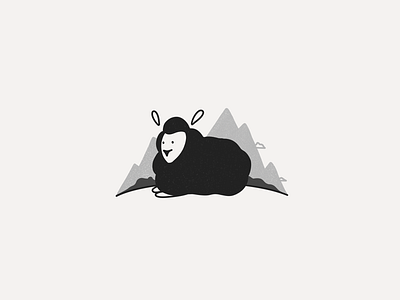 Misfit black grayscale illustration inktober line misfit procreate sheep vector white