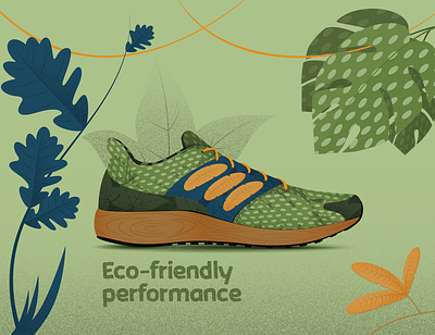 Eco-friendly performance asics fall illustration leaf magazine magazine ad nike print ad puma run running