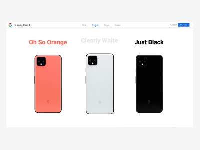 Google Pixel 4 Website Screenshot (3/4) adobe xd app branding design logo minimal ui ux vector website