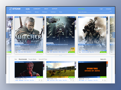 Steam Store UI reDesign 2.0 design gaming steam store ui ux web website