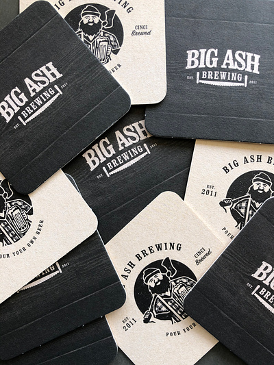 Big Ash Coasters brewery branding coasters design print print design