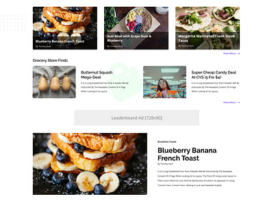 Food Blog Featured Content Sections blog blogger clean design food landingpage typography ui uidesign ux web webdesign website