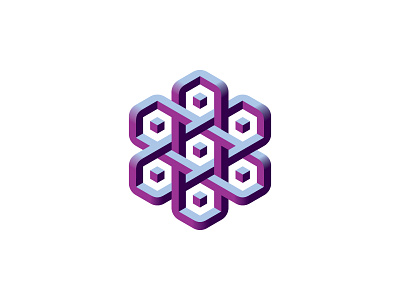 Atomica Logo 3d atom cube design geometric hexagon isometric logo logomark mark physics science symmetrical vector