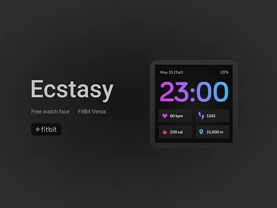 Free FitBit watch face - Ecstasy figma fitbit iot smartwatch ui uidesign wearable wearable tech