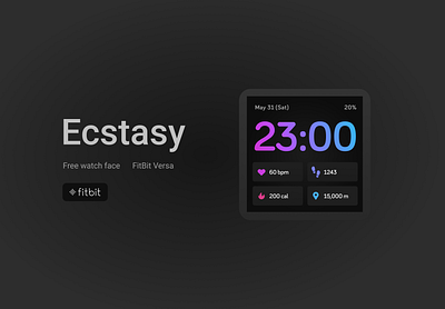 Free FitBit watch face - Ecstasy figma fitbit iot smartwatch ui uidesign wearable wearable tech