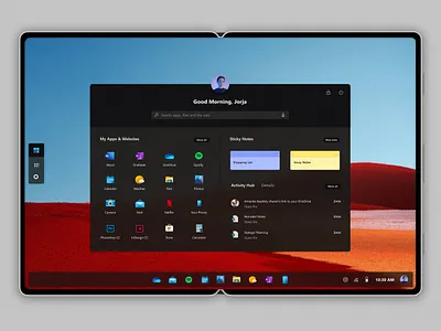 Windows 11 for foldable devices acrylic concept design fluent design light microsoft sunvalley ui uidesign windows windows 10 windows10x