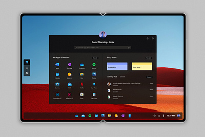 Windows 11 for foldable devices acrylic concept design fluent design light microsoft sunvalley ui uidesign windows windows 10 windows10x