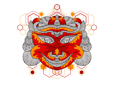 Ornament Ethnic Mask Decorative - 5 art artwork decorative design drawing illustration line art ornament stained glass vintage