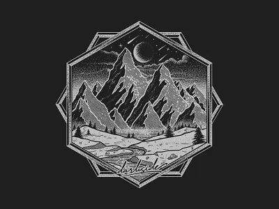Darkest Night adventure akhzart apparel design badge brand camping clothing design graphic design hiking illustration merch mountain nature outdoor streetwear