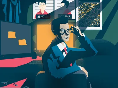 forensic account skills editorial illustration finance illustration