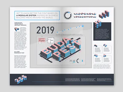 Magazin layout based on Buildiq sans pro advertising budapest building city design illustration isometric isometric art layout layouts magazine magazine ad magazine cover magazine design photoshop typography ui vector