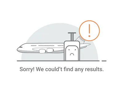 Sorry! We could’t find any results booking flights illustration travel
