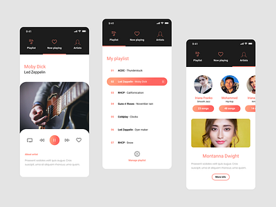 Mobile Music Player static app creative design ui ux web