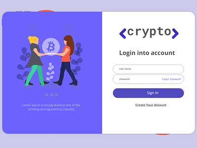 Login sample page adobe xd crypto design login page ux