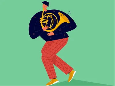 jazz man abstract character character design colors evening illustration jazz music music instruments musician sophie tsankashvili vector vector illustration