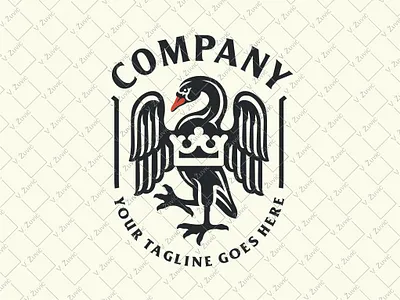 Black Swan Crest Logo bird crest logo black swan logo swan coat of arms swan crest swan logo swan logo for sale swan shield logo