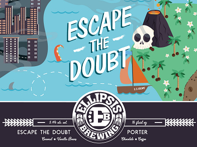 Escape the Doubt Porter beer beer art beer branding can art can design craft beer illustration label design orlando packaging tropical